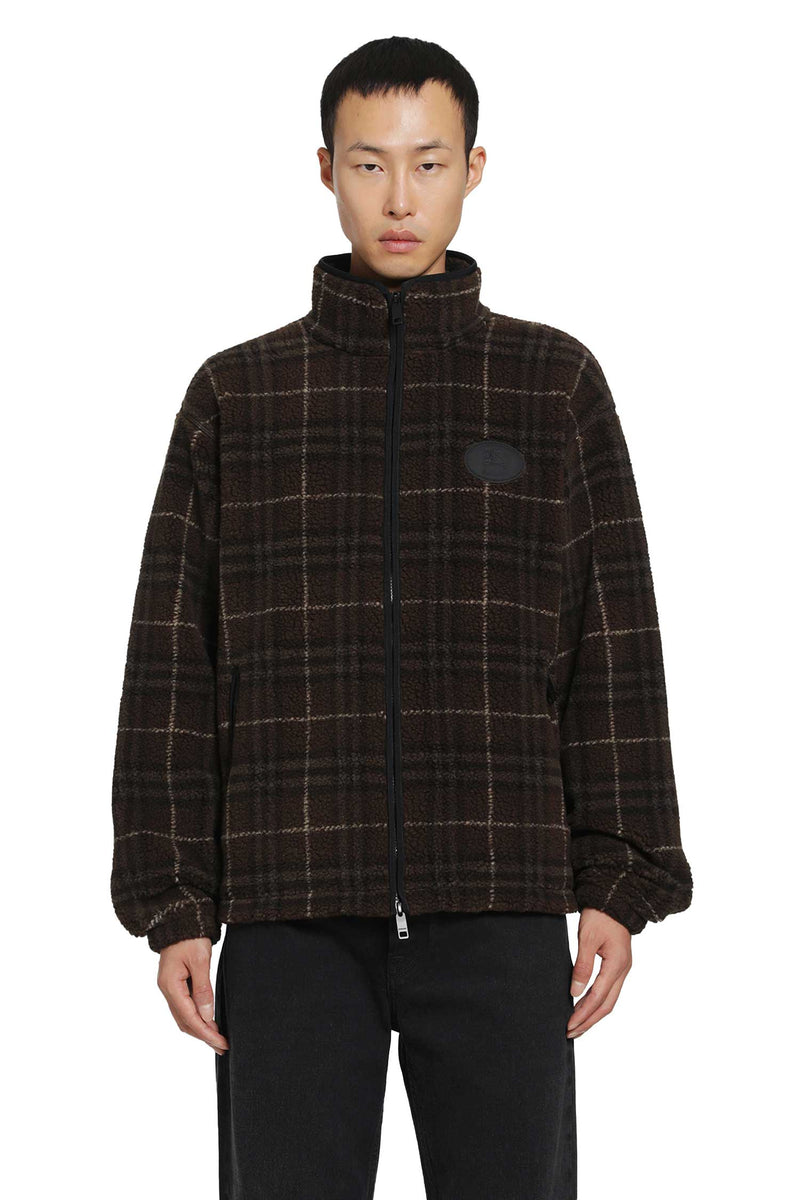 BURBERRY Check Wool Cashmere Fleece Jacket man