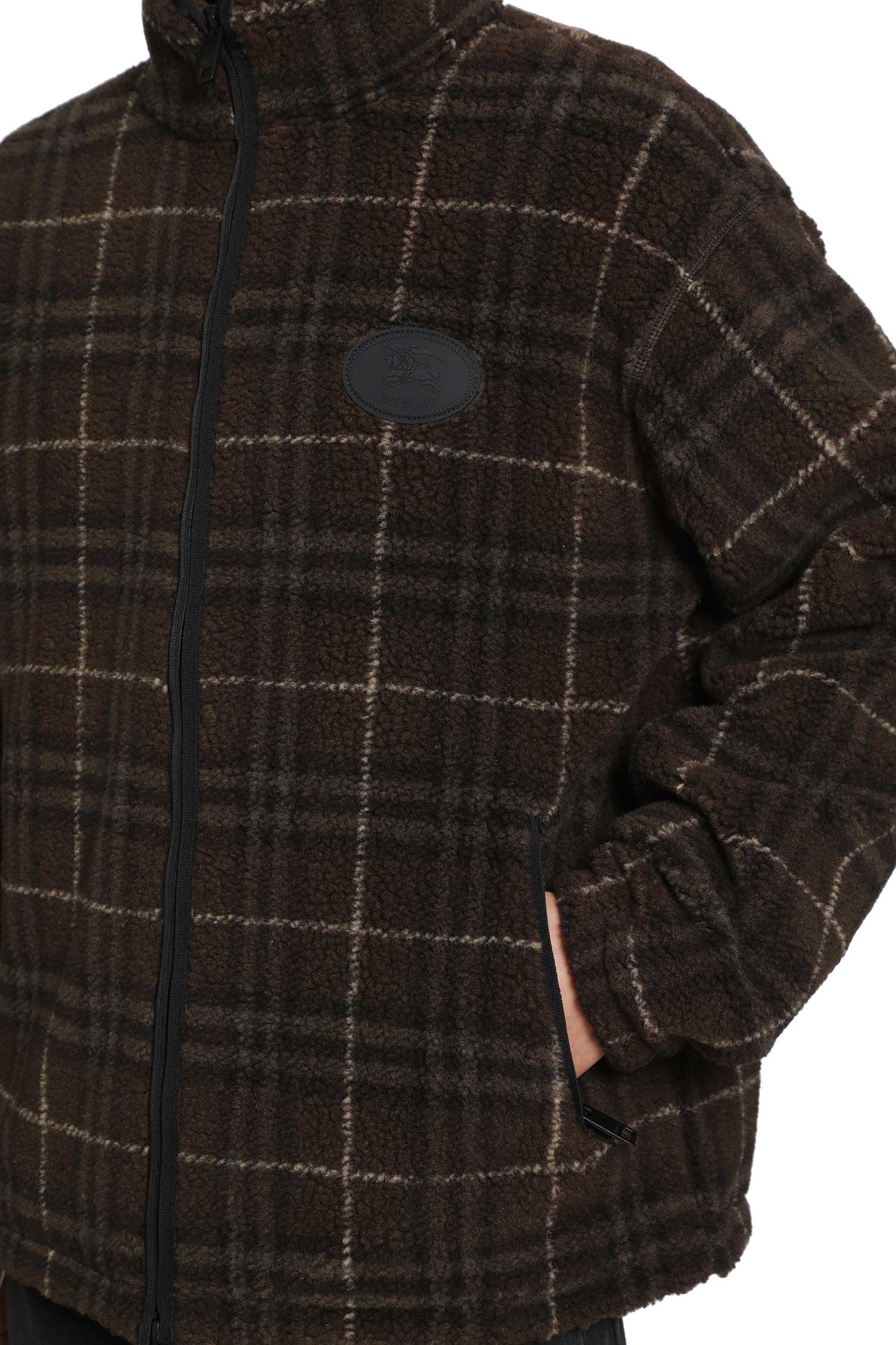 BURBERRY Check Wool Cashmere Fleece Jacket man