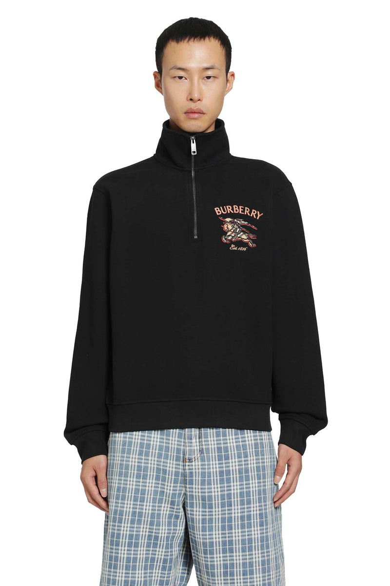 BURBERRY Knight Check Half-Zip Sweatshirt man