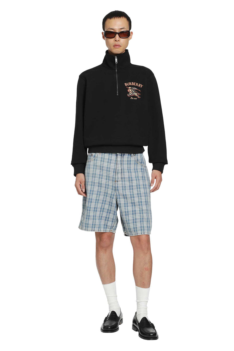 BURBERRY Knight Check Half-Zip Sweatshirt man