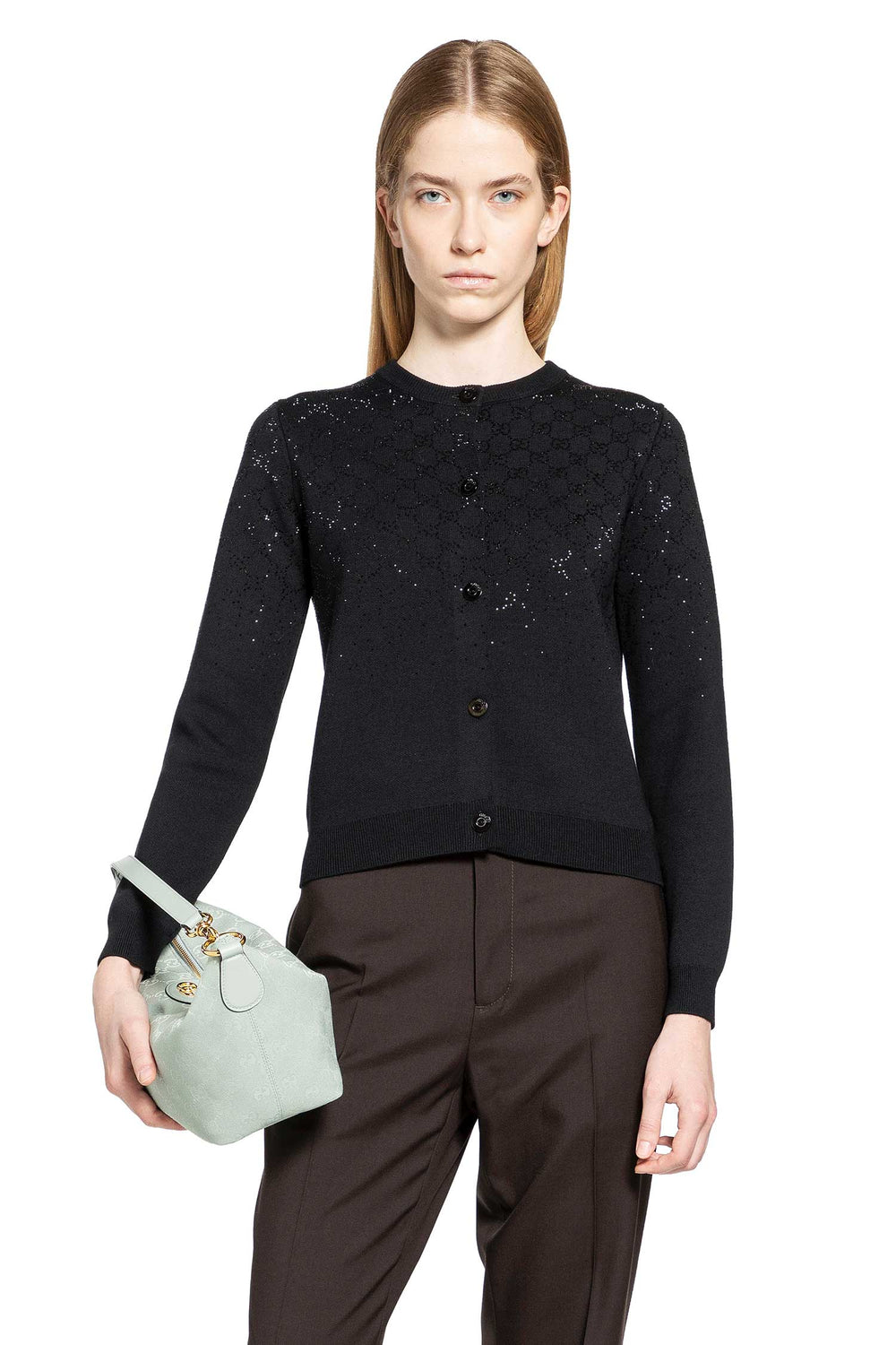 GUCCI Gradient GG Crystal Cardigan woman