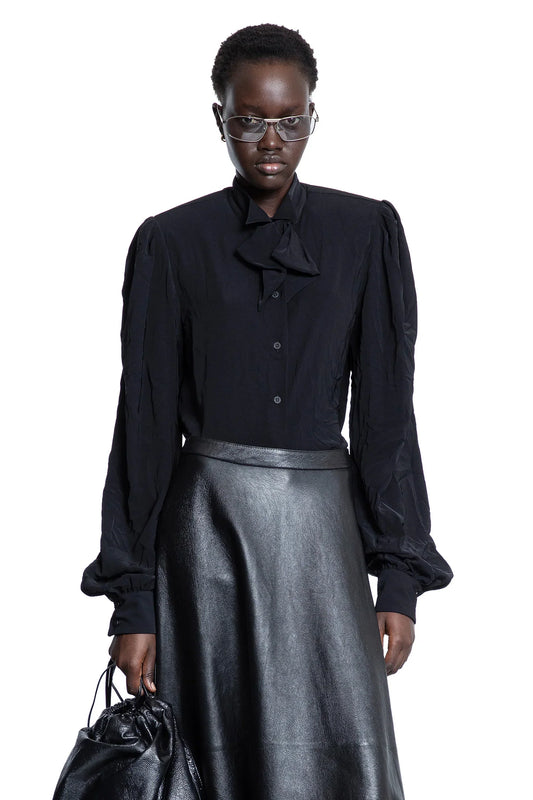 Bow Blouse in fluid technical Crêpe - Antonioli.eu