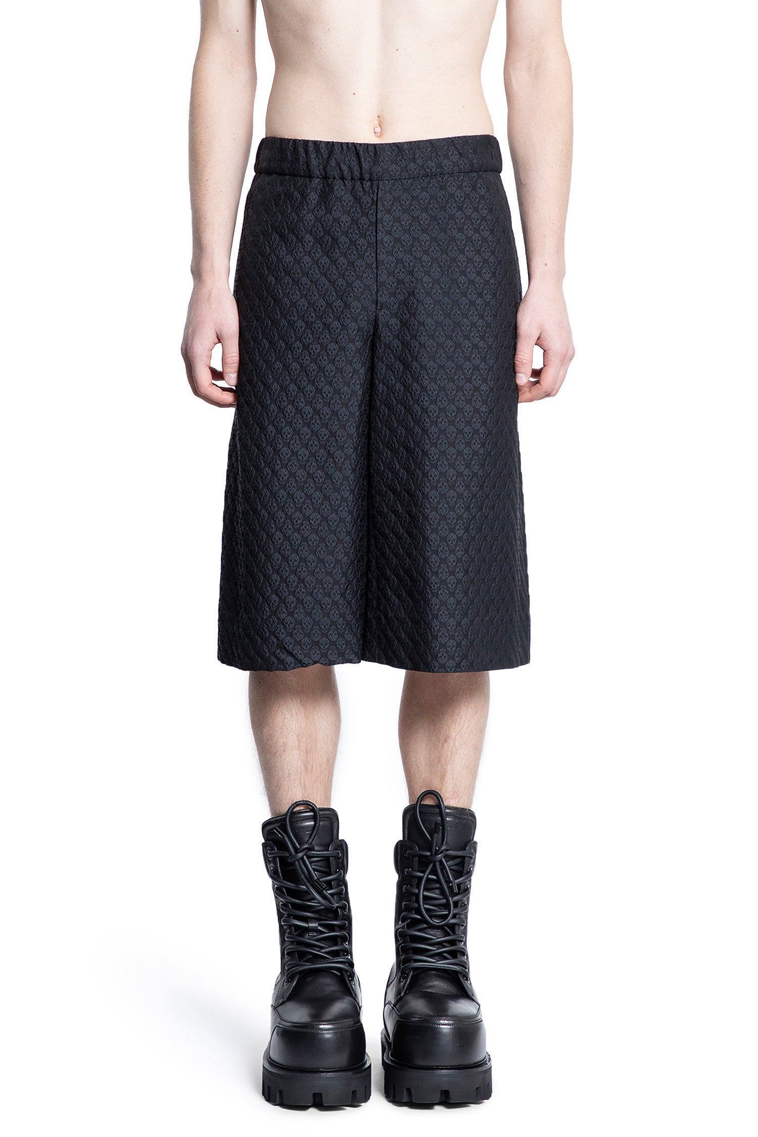 ALEXANDER MCQUEEN MAN BLACK SHORTS & SKIRTS