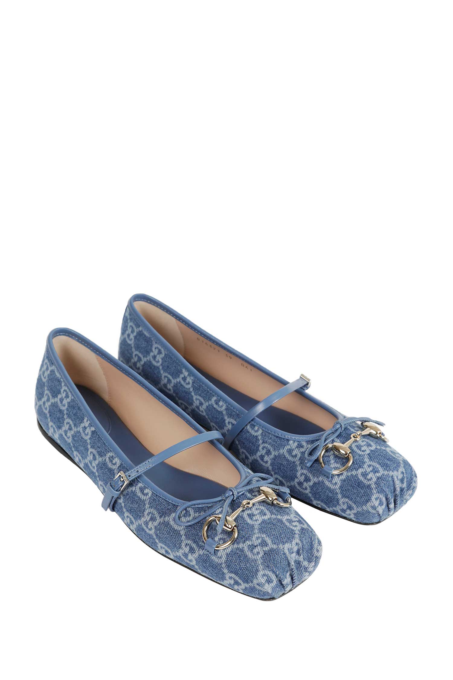 Horsebit Denim Ballet Flats