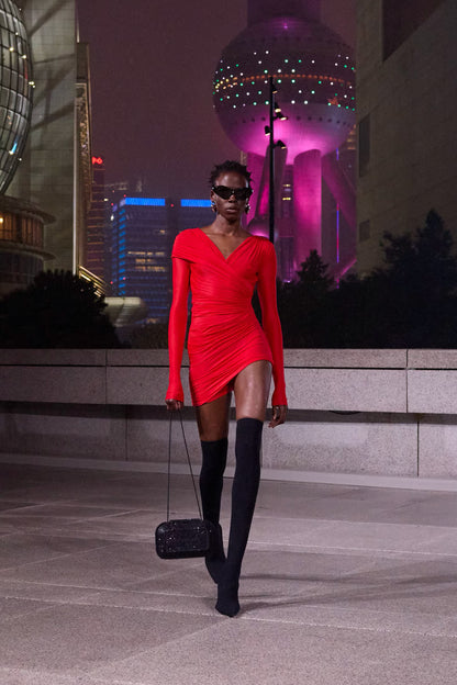 BALENCIAGA WOMAN RED DRESSES