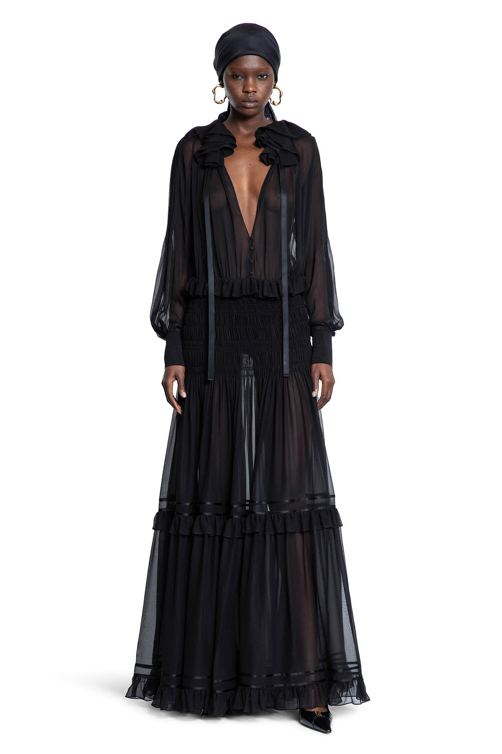 SAINT LAURENT WOMAN BLACK DRESSES
