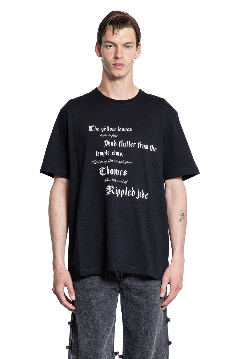 ALEXANDER MCQUEEN MAN BLACK T-SHIRTS & TANK TOPS