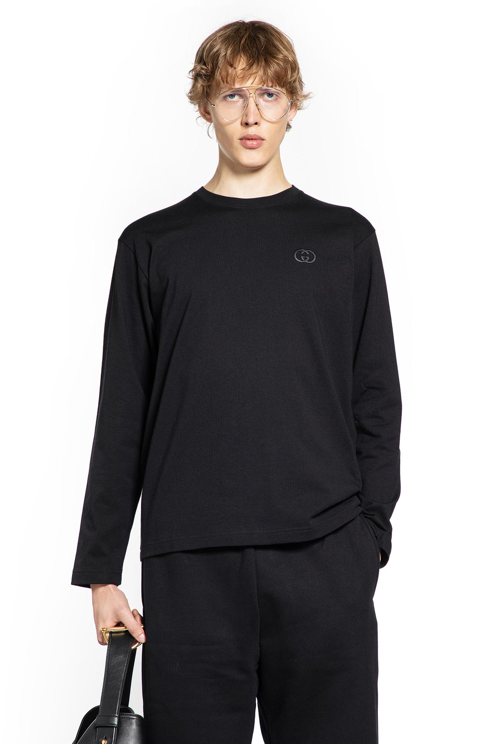 GUCCI Logo-Embroidered Cotton-Jersey T-Shirt man