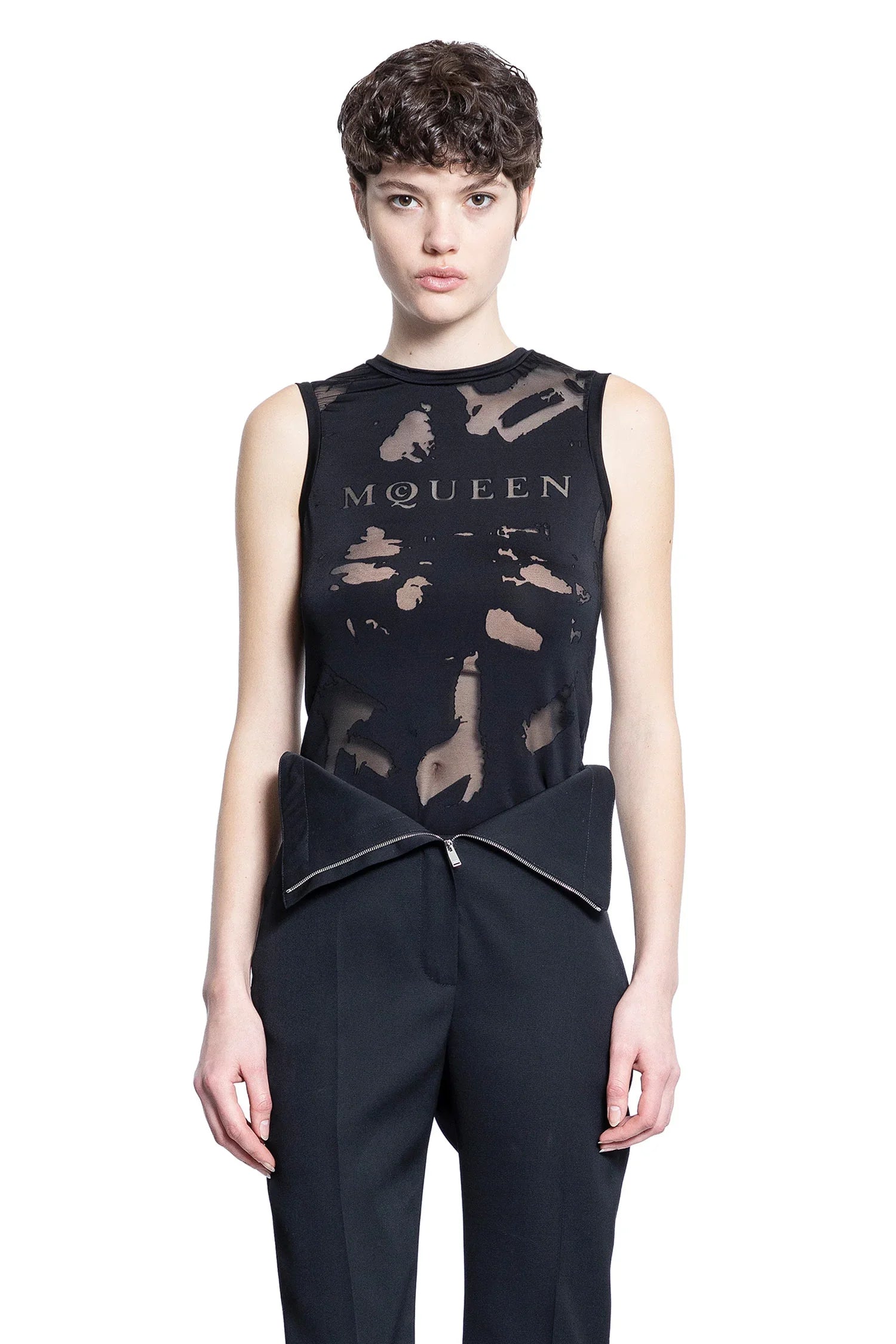 Mcqueen Devoré Sleeveless Top - Antonioli.eu