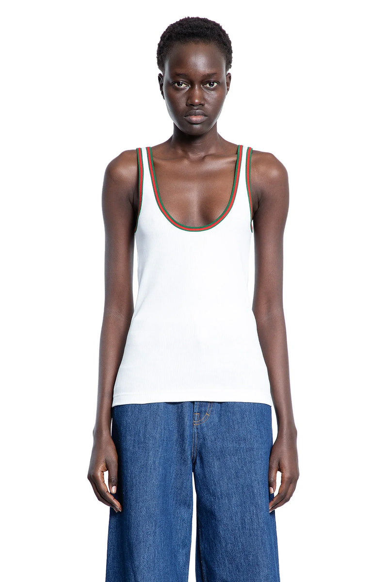 Cotton Rib Web Tank Top - Antonioli.eu