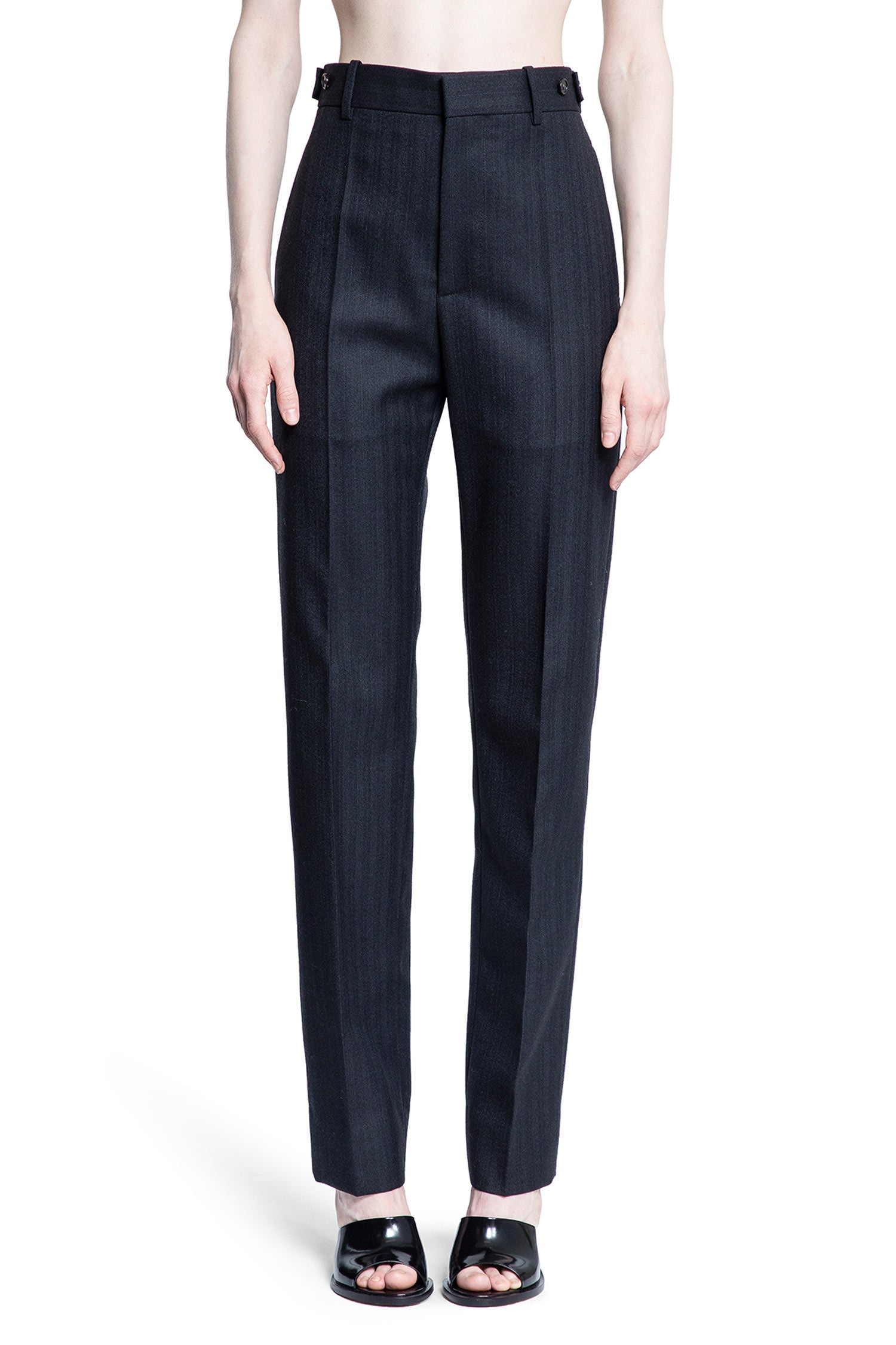 BOTTEGA VENETA WOMAN BLUE TROUSERS