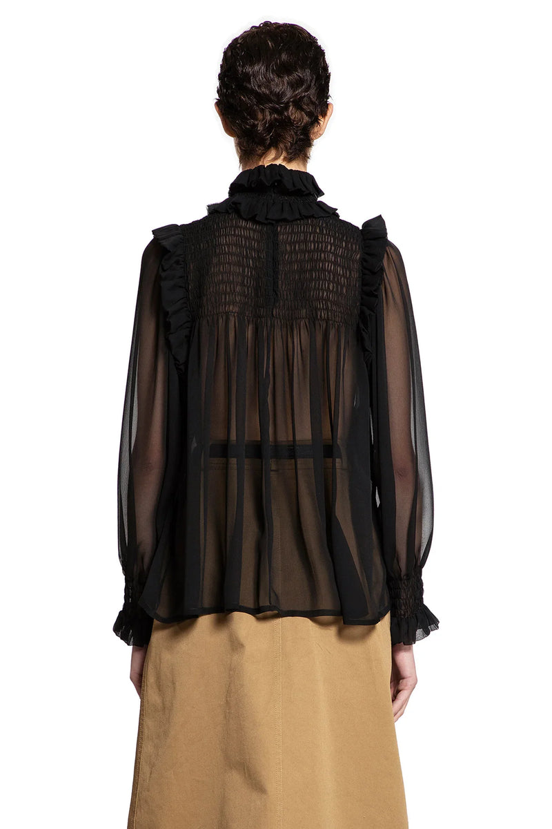 Gathered Crêpe Muslin Blouse - Antonioli.eu