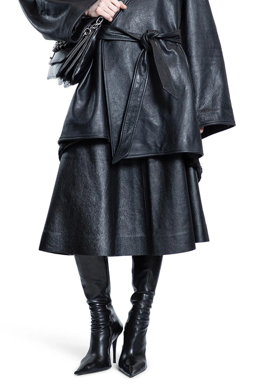A-Line Skirt in Shiny Leather - Antonioli.eu