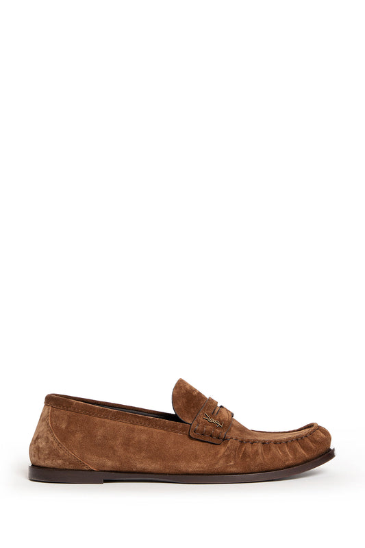 SAINT LAURENT MAN BROWN LOAFERS & FLATS