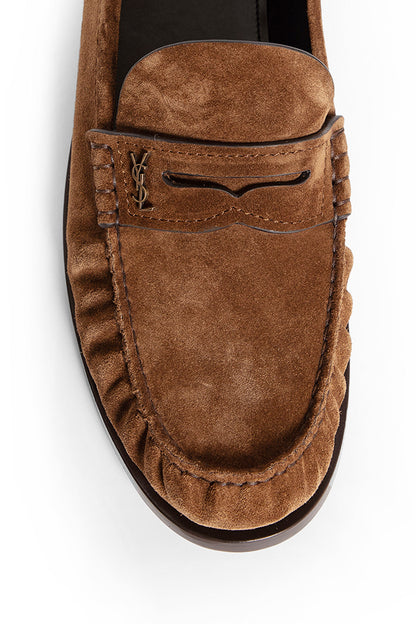 SAINT LAURENT MAN BROWN LOAFERS & FLATS