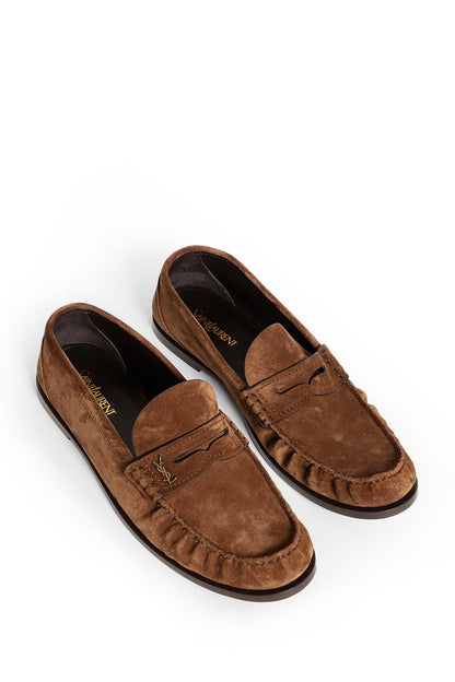 SAINT LAURENT MAN BROWN LOAFERS & FLATS