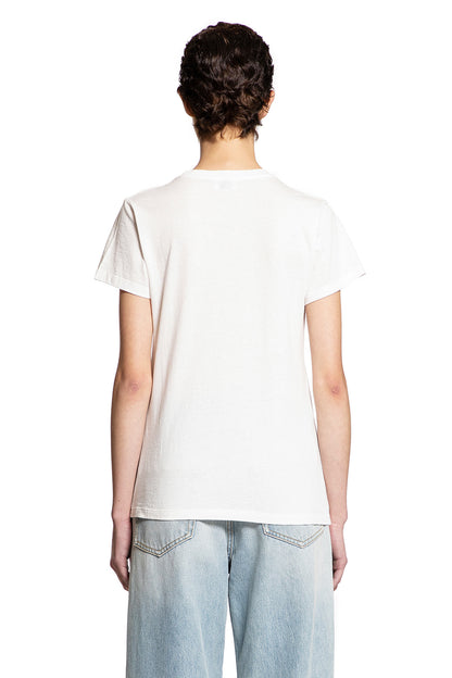 SAINT LAURENT WOMAN WHITE T-SHIRTS & TANK TOPS