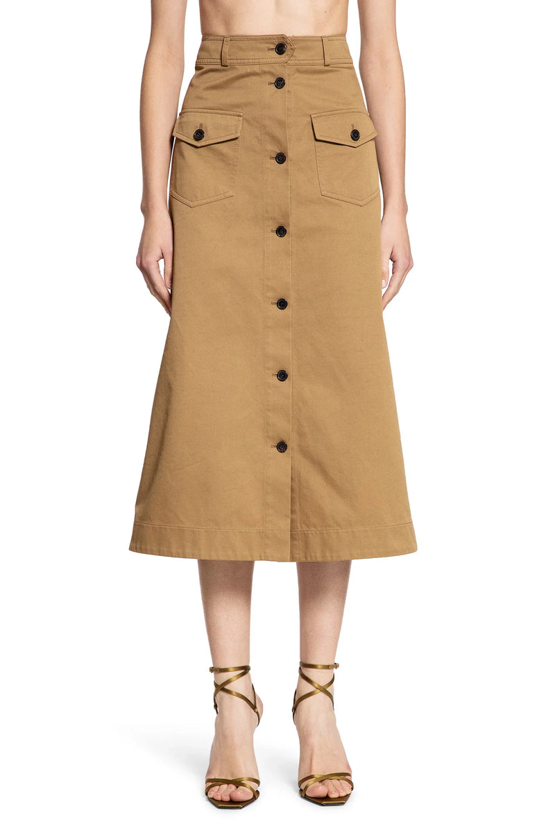 Long Pocket Skirt in Cotton Serge - Antonioli.eu