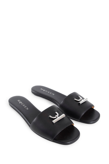 ALEXANDER MCQUEEN WOMAN BLACK SANDALS & SLIDES