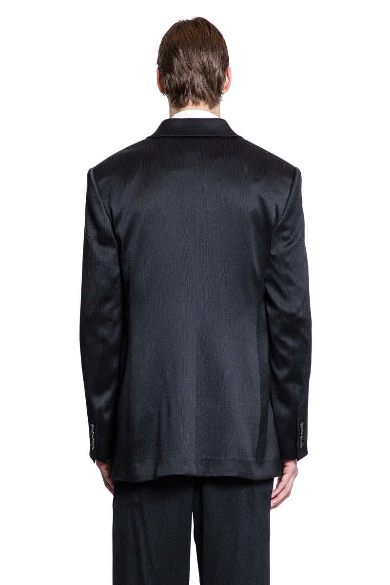 Double-Breasted Blazer in Silk Satin Crepon - Antonioli.eu