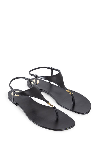 SAINT LAURENT WOMAN BLACK SANDALS & SLIDES