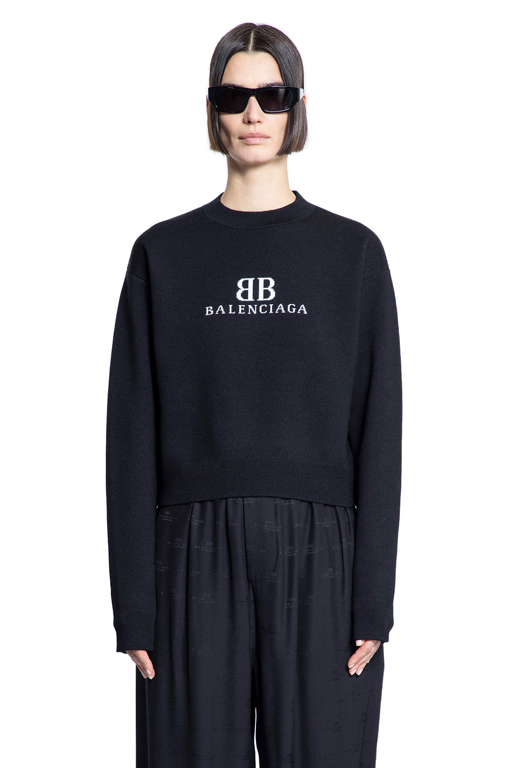 BALENCIAGA WOMAN BLACK KNITWEAR