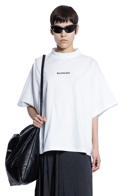 BALENCIAGA WOMAN WHITE T-SHIRTS & TANK TOPS