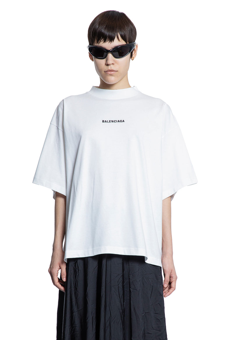 BALENCIAGA WOMAN WHITE T-SHIRTS & TANK TOPS