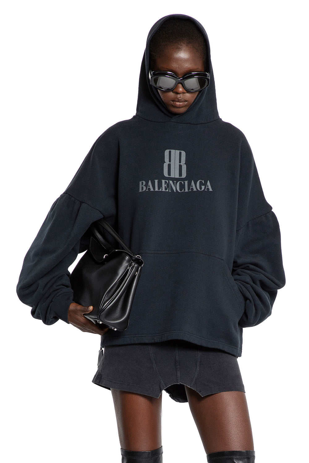 BALENCIAGA Nano BB Cropped Hoodie woman