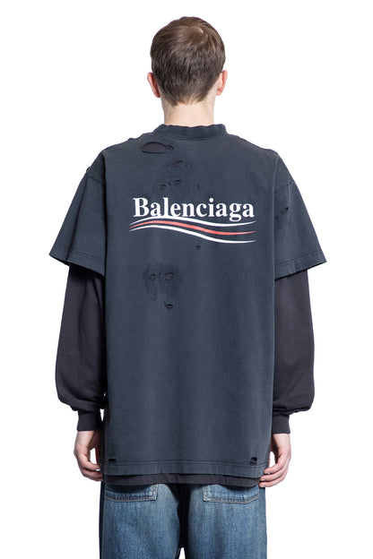 BALENCIAGA MAN BLACK T-SHIRTS & TANK TOPS