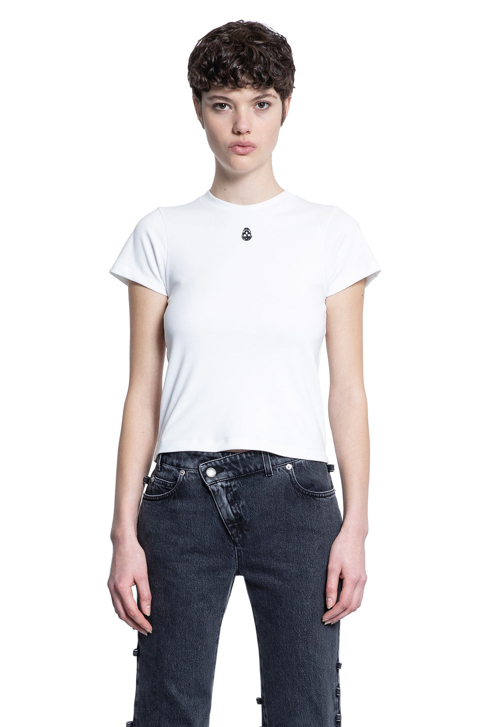 ALEXANDER MCQUEEN WOMAN WHITE T-SHIRTS & TANK TOPS