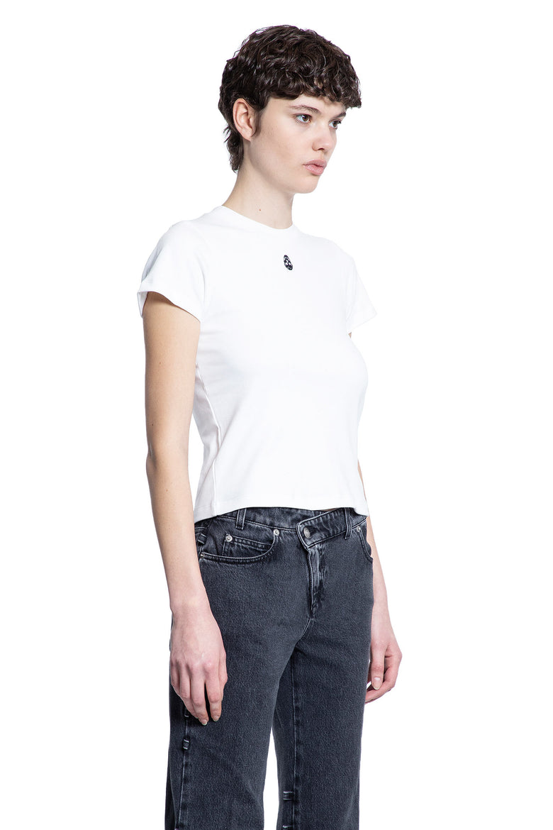 ALEXANDER MCQUEEN WOMAN WHITE T-SHIRTS & TANK TOPS