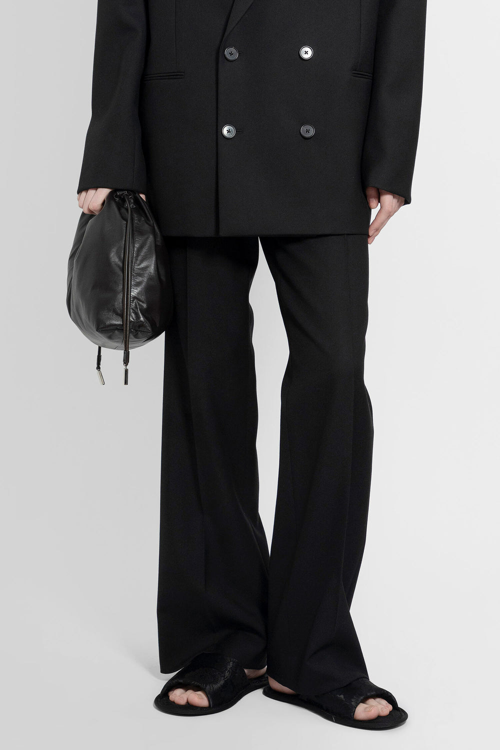 THE ROW WOMAN BLACK TROUSERS