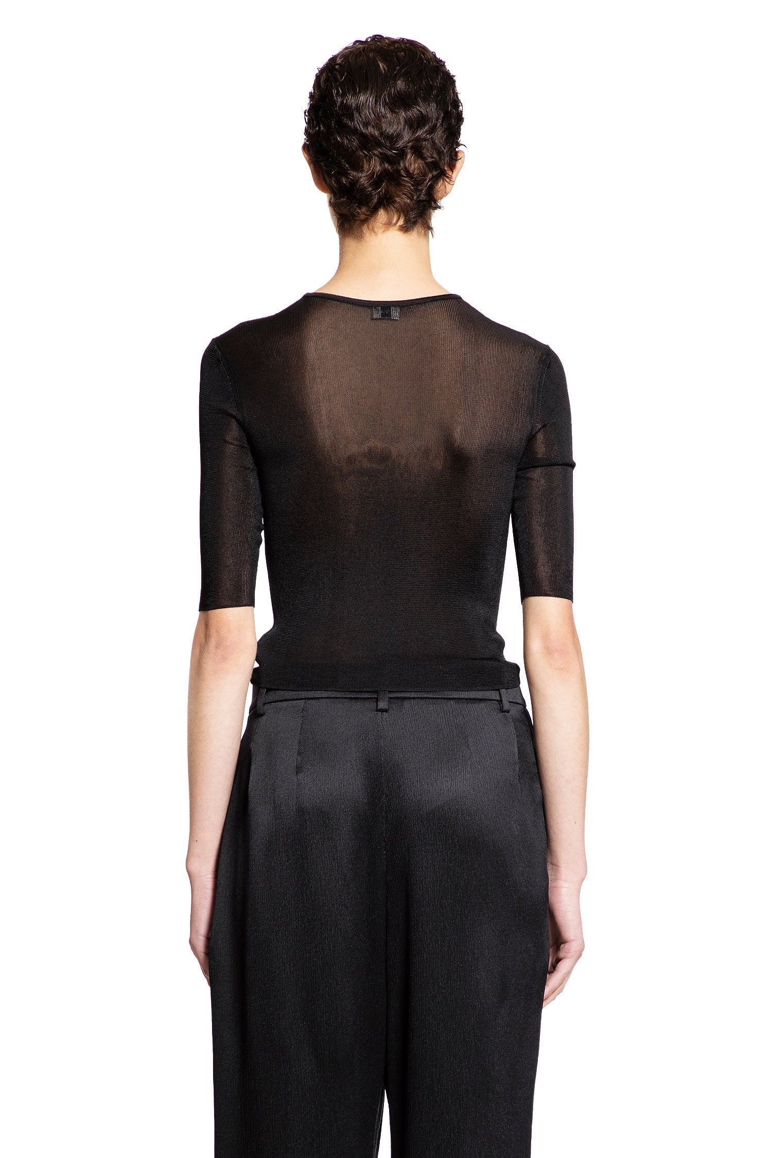 SAINT LAURENT WOMAN BLACK TOPS