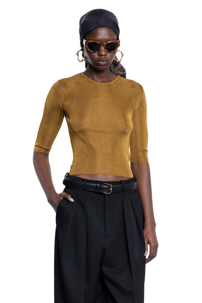 SAINT LAURENT WOMAN BROWN TOPS