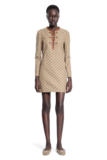 GUCCI WOMAN BEIGE DRESSES