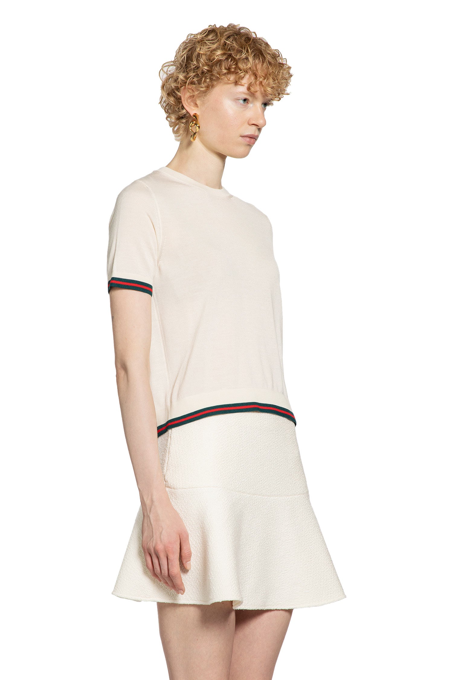 GUCCI WOMAN OFF-WHITE T-SHIRTS & TANK TOPS