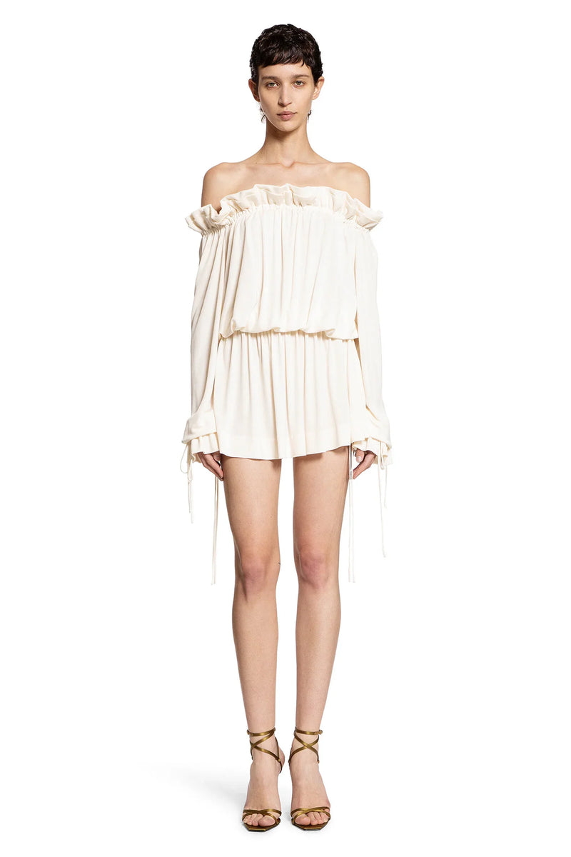 Gathered Mini dress in Viscose Satin Crêpe - Antonioli.eu