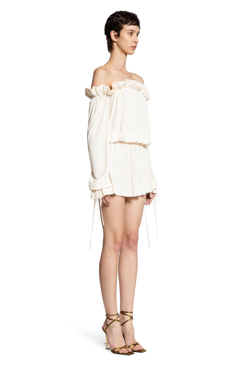Gathered Mini dress in Viscose Satin Crêpe - Antonioli.eu