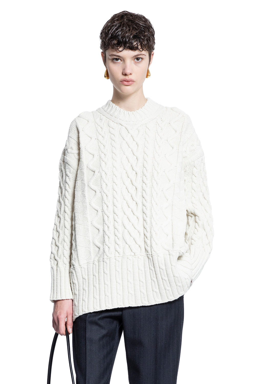 BOTTEGA VENETA WOMAN OFF-WHITE KNITWEAR