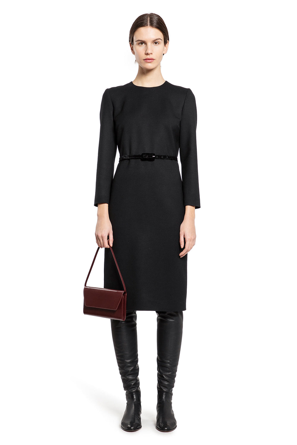 THE ROW WOMAN BLACK DRESSES