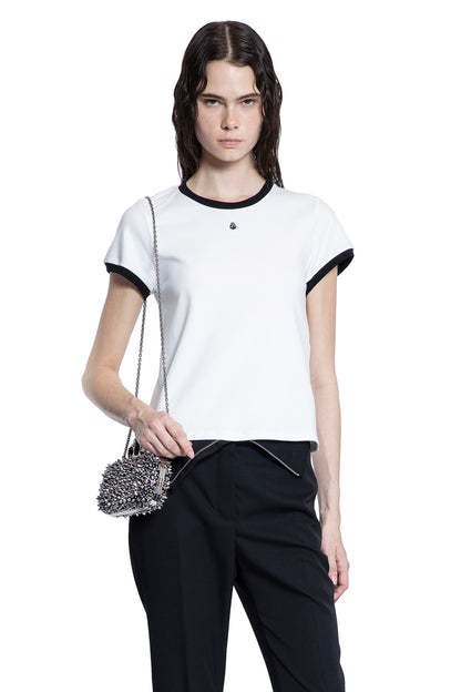 ALEXANDER MCQUEEN WOMAN BLACK&WHITE T-SHIRTS & TANK TOPS