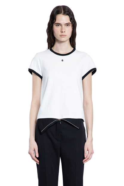 ALEXANDER MCQUEEN WOMAN BLACK&WHITE T-SHIRTS & TANK TOPS