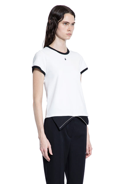 ALEXANDER MCQUEEN WOMAN BLACK&WHITE T-SHIRTS & TANK TOPS