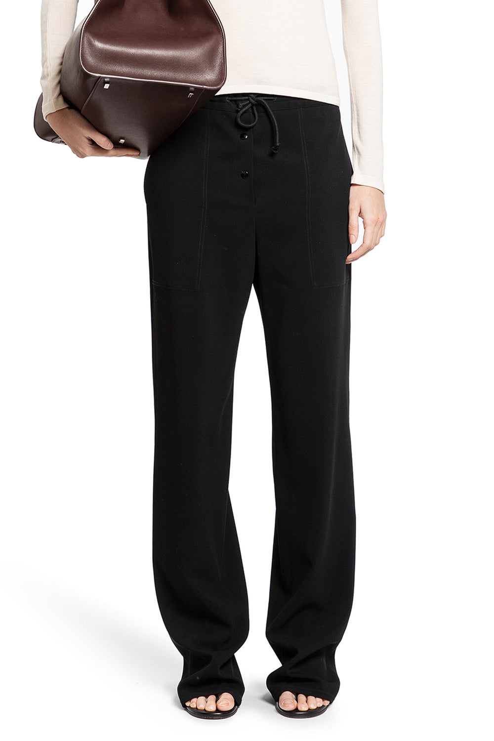 THE ROW WOMAN BLACK TROUSERS