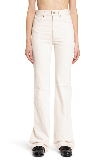 SAINT LAURENT WOMAN OFF-WHITE JEANS