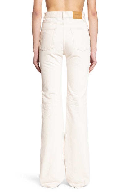 SAINT LAURENT WOMAN OFF-WHITE JEANS