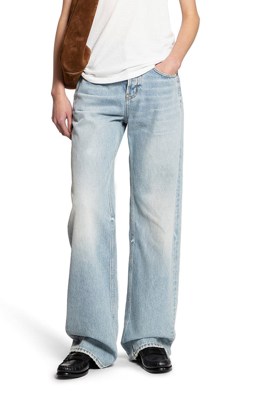 SAINT LAURENT WOMAN BLUE JEANS