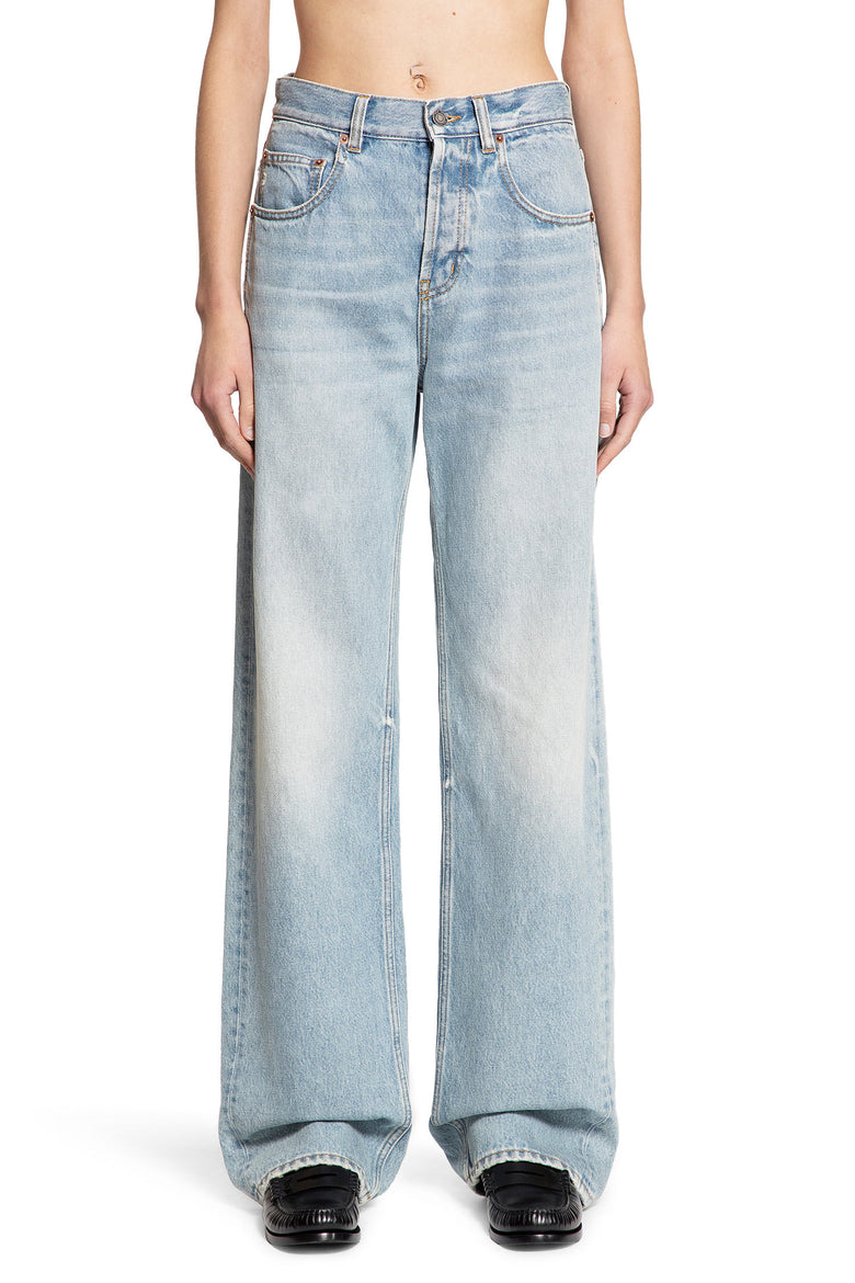 SAINT LAURENT WOMAN BLUE JEANS