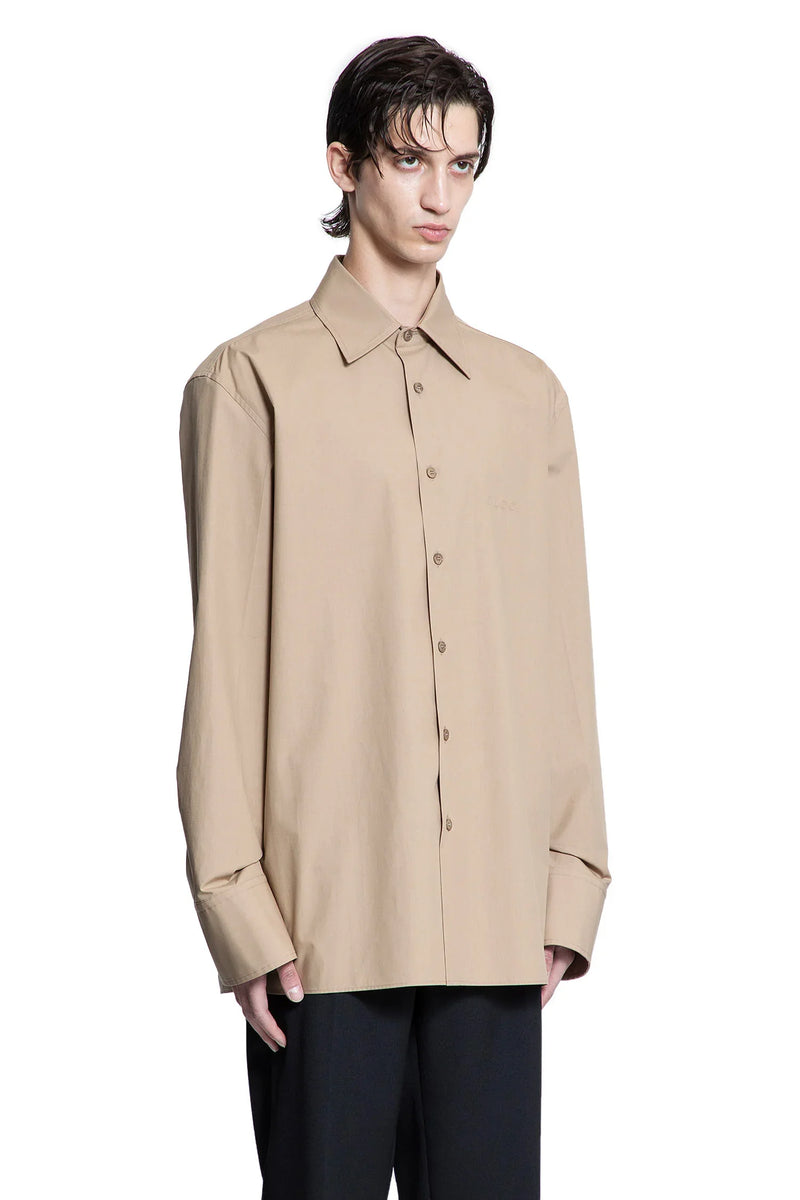 Embossed Logo Cotton Poplin Shirt - Antonioli.eu